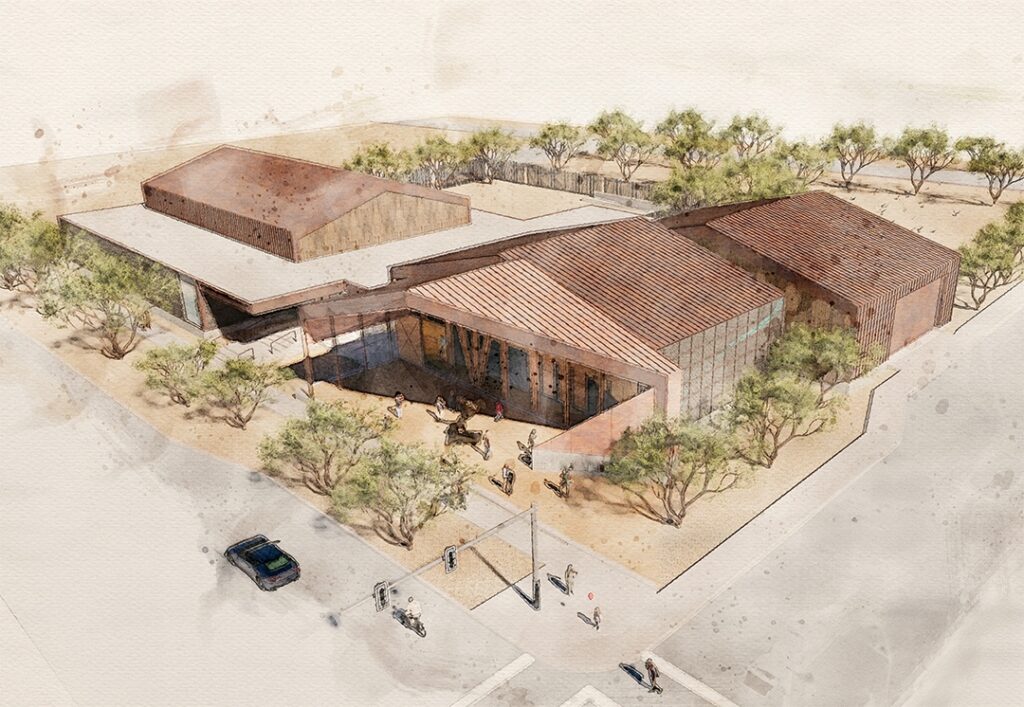 The new $30M facility, art museum and pavilion will feature gallery spaces and an outdoor courtyard. 
