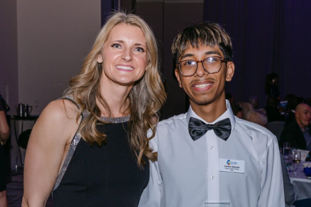 CEO Shelby Pedersen & Teen Hoeye Award Winner Carlos Vazquez