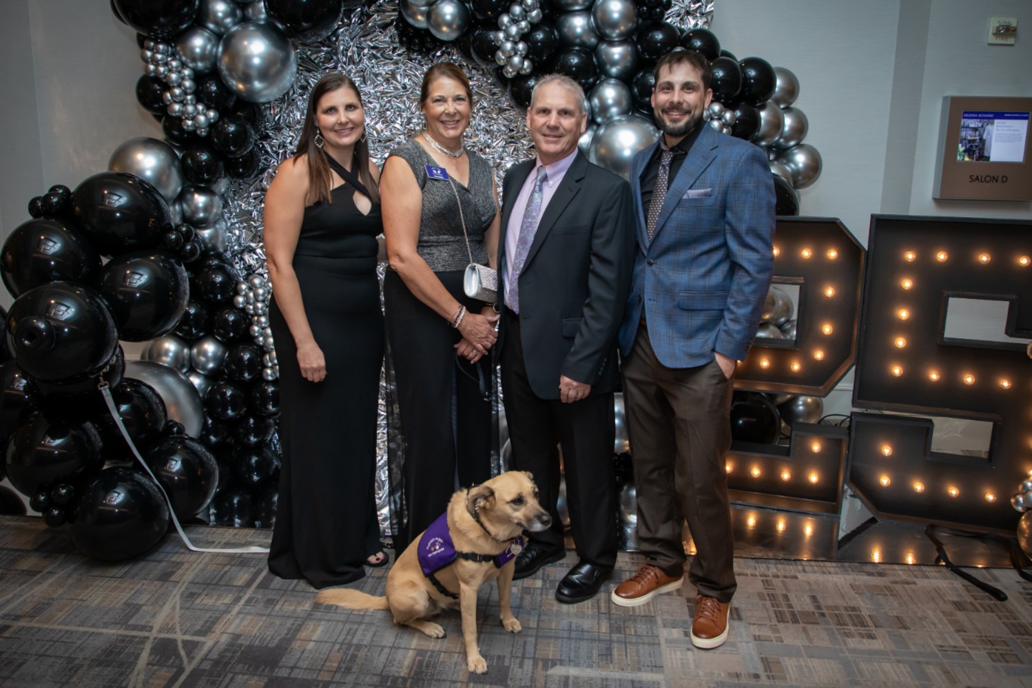 Erin Selin, Carrie,  Andy, Colin Barnauskas & Therapy Dog Carmel