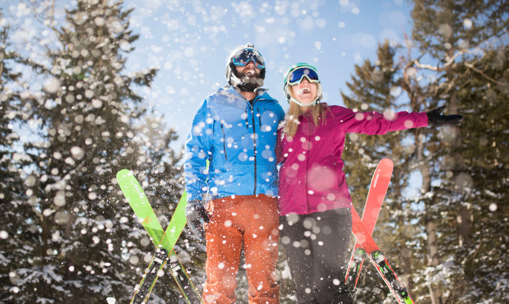 Winter enthusiasts at Arizona Snowbowl.